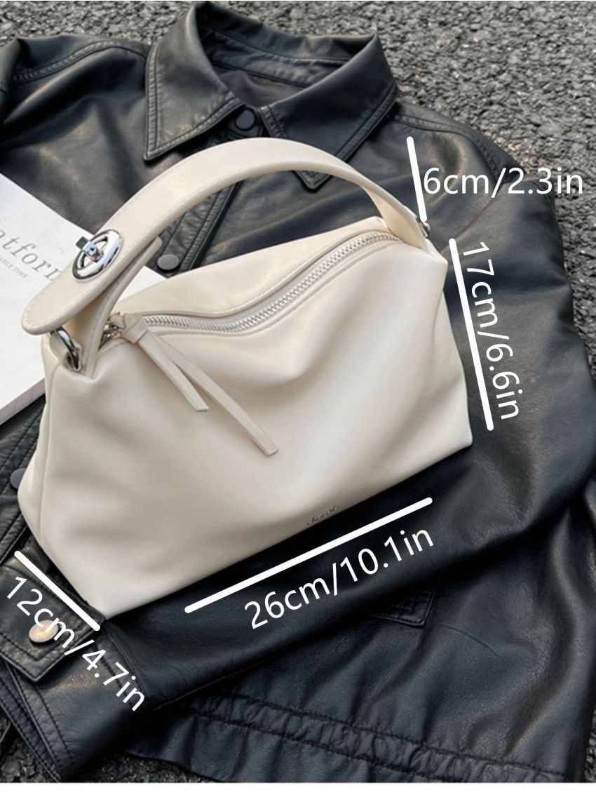 Medium Hobo Bag Beige Casual Zipper Adjustable-strap