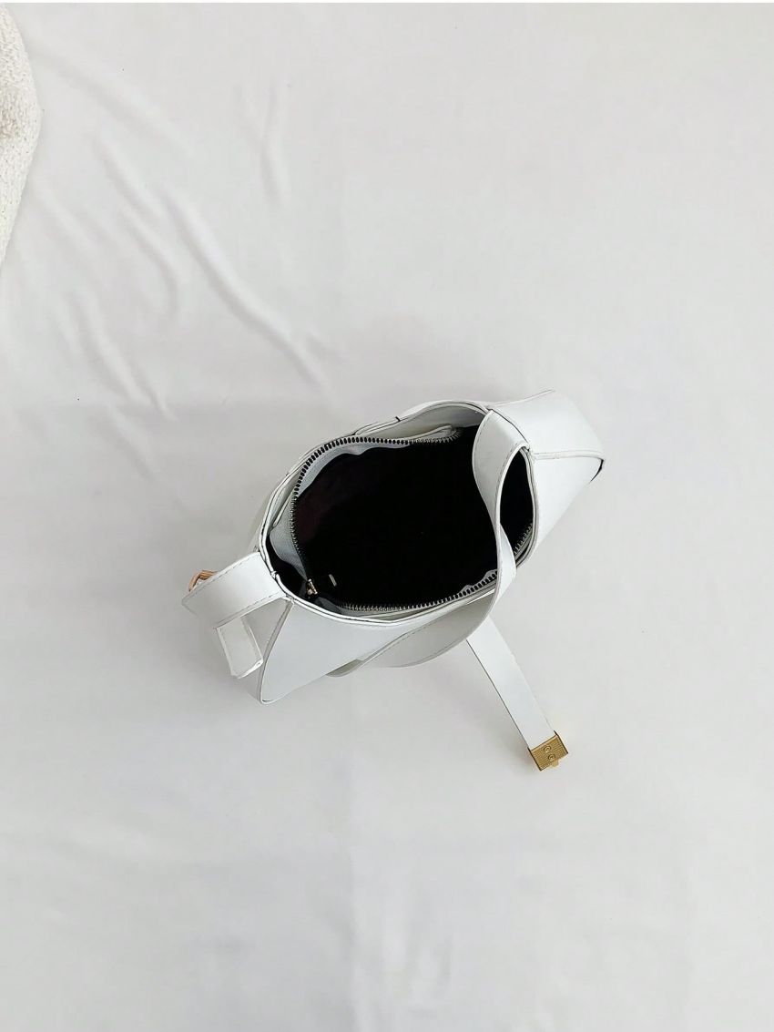 Medium Hobo Bag White Minimalist For Daily