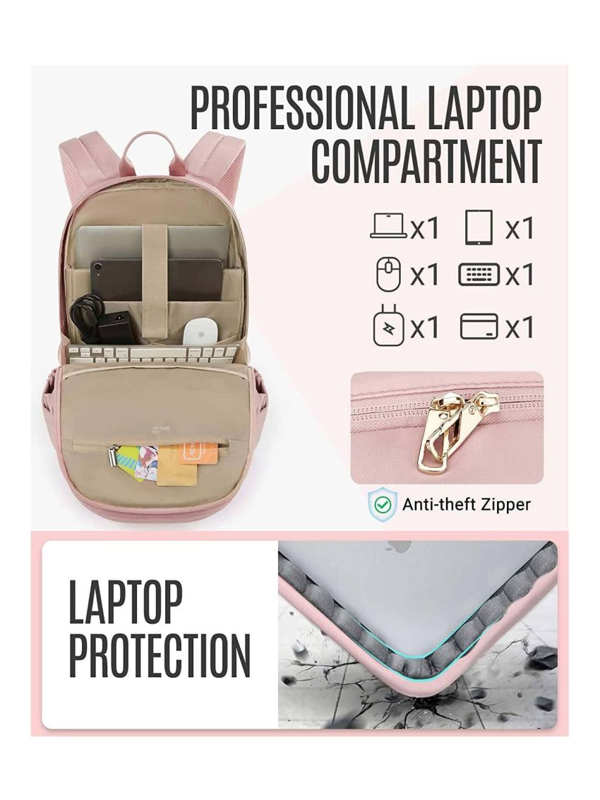 Women Backpacks Laptop Backpack for Women 15.6 inches Computer Bags for Work Travel College, Gifts for Women,Pink