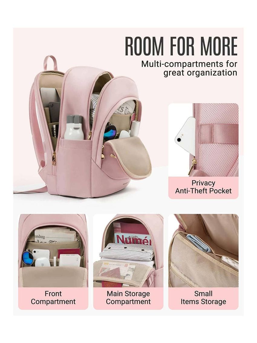 Women Backpacks Laptop Backpack for Women 15.6 inches Computer Bags for Work Travel College, Gifts for Women,Pink