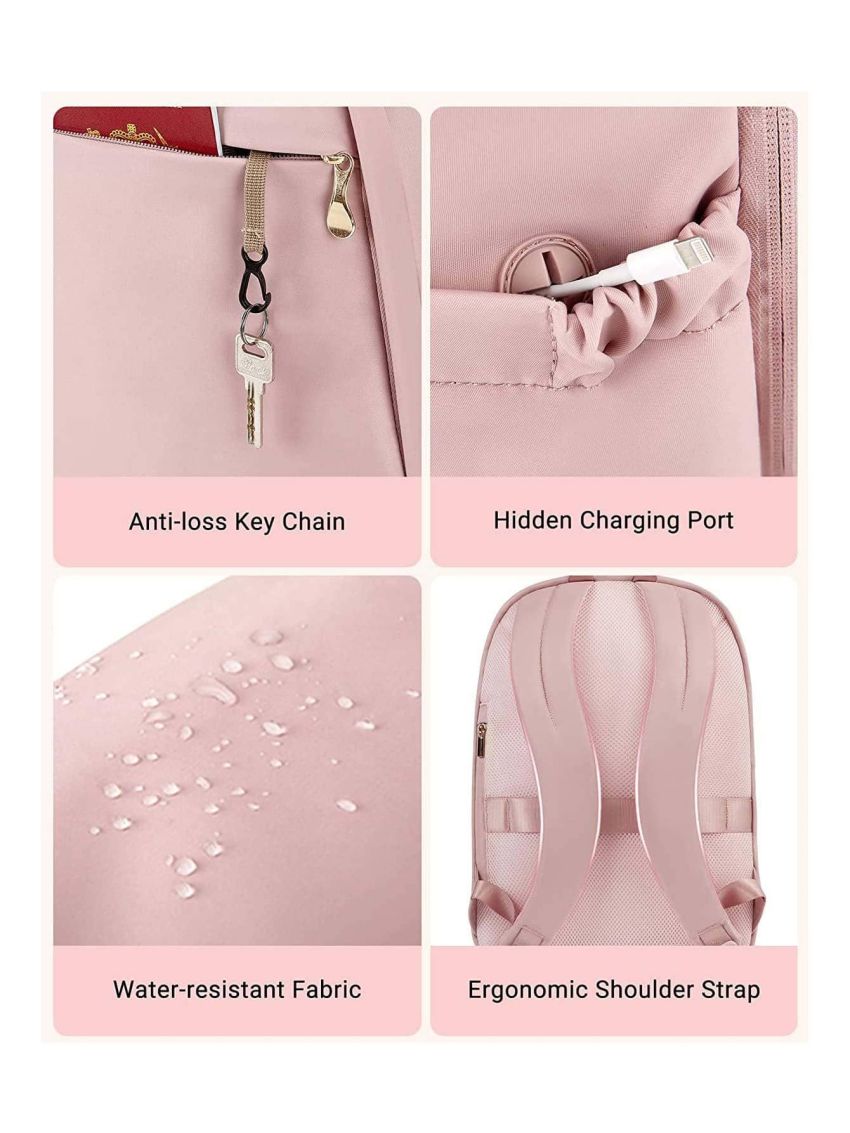 Women Backpacks Laptop Backpack for Women 15.6 inches Computer Bags for Work Travel College, Gifts for Women,Pink