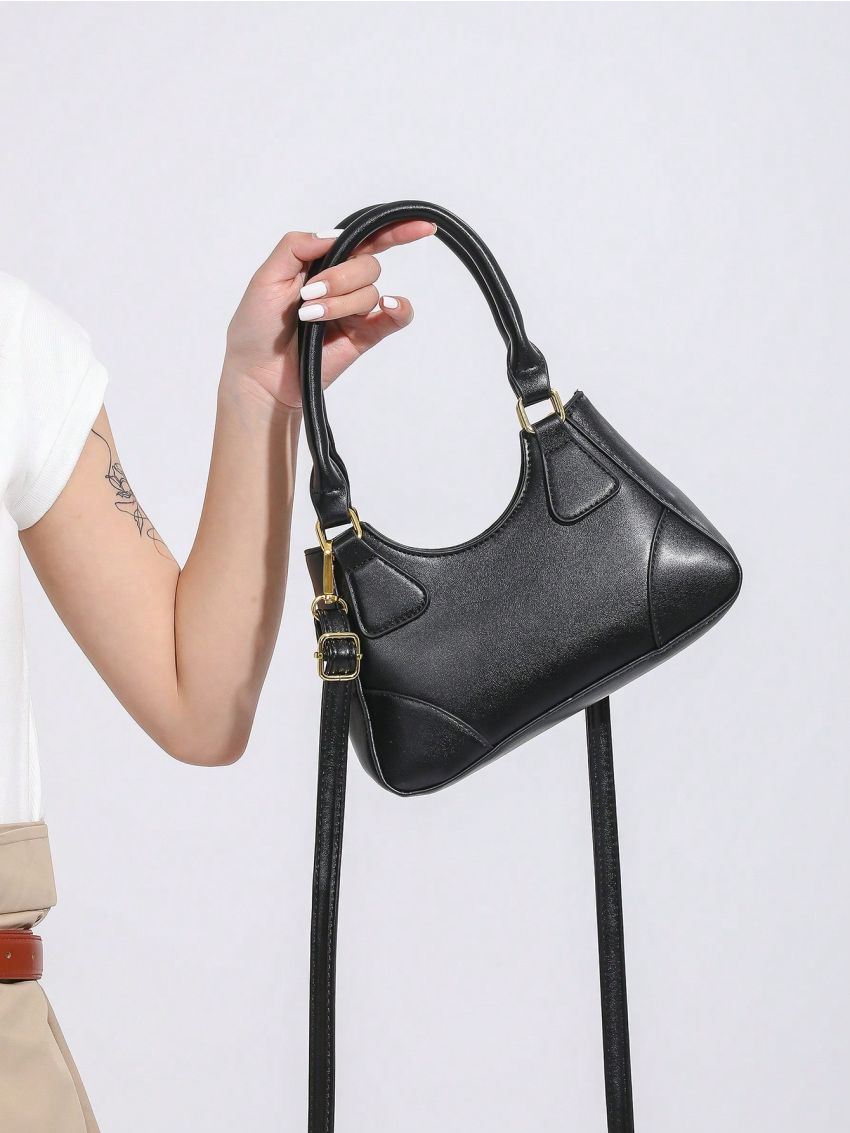 Minimalist Satchel Bag Solid Color Double Handle