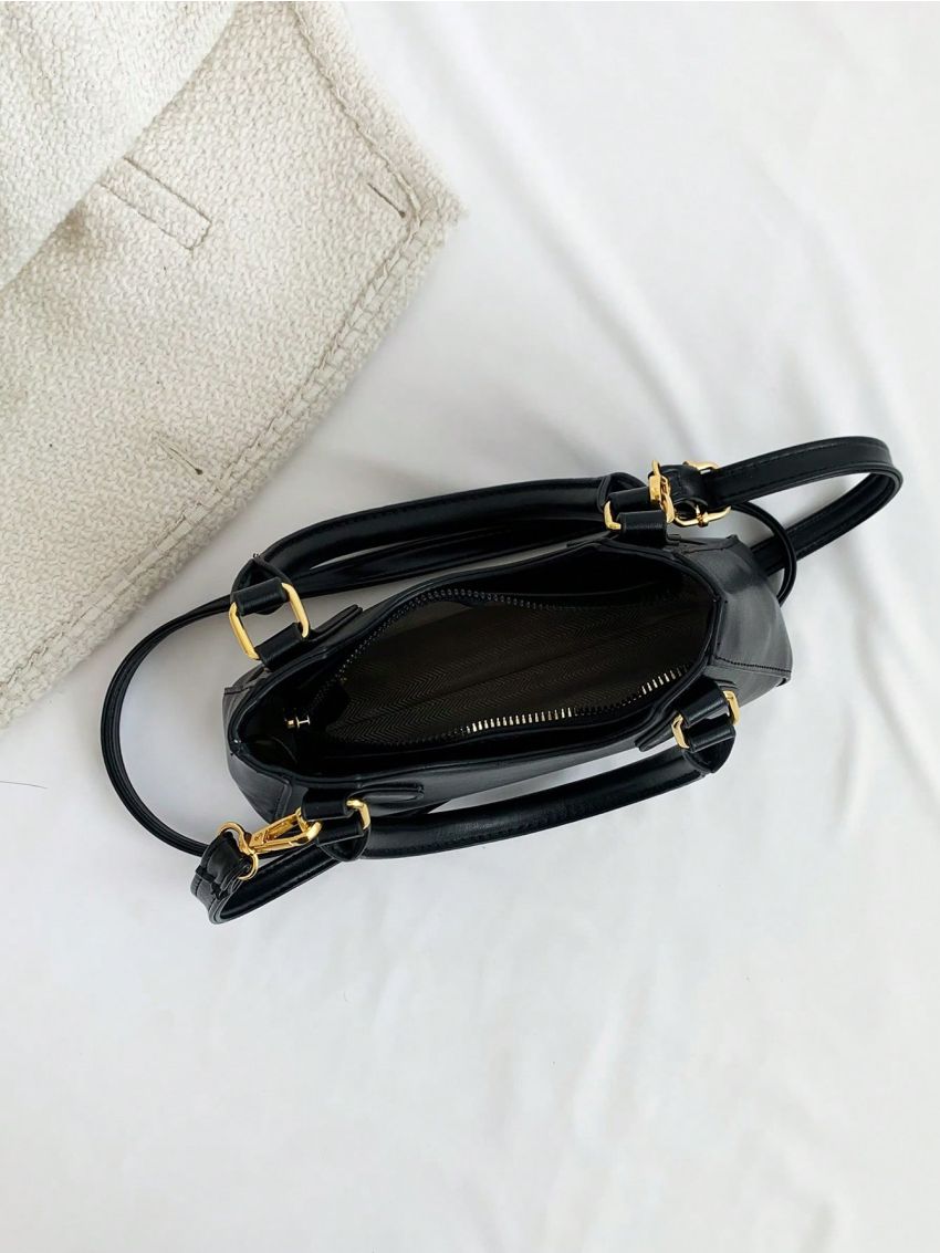 Minimalist Satchel Bag Solid Color Double Handle