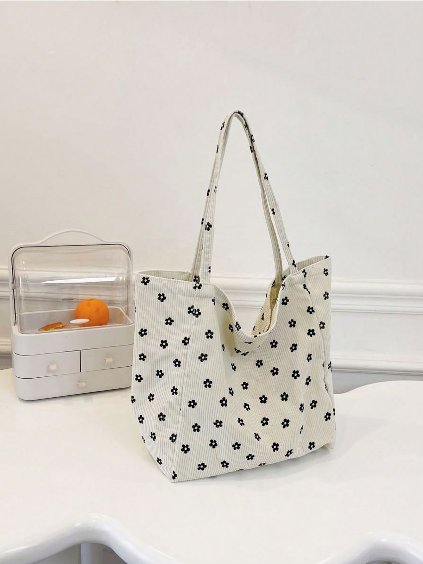 Small Floral Graphic Shopper Bag Preppy