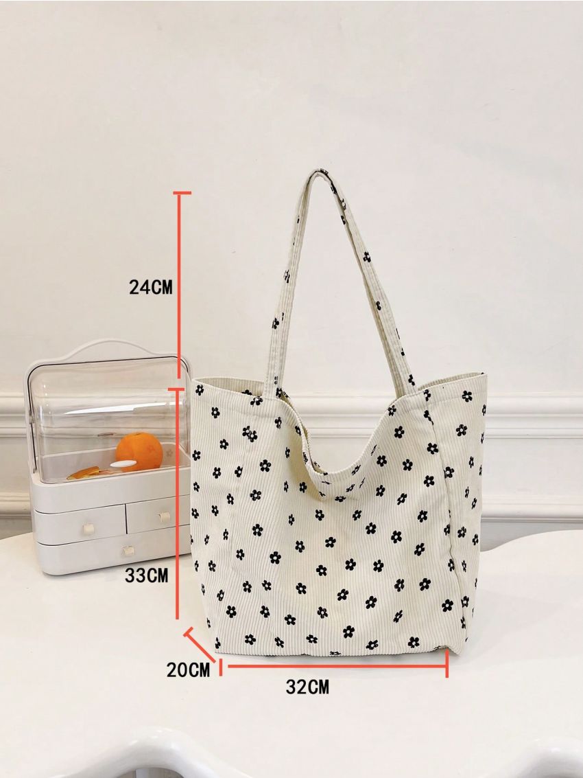 Small Floral Graphic Shopper Bag Preppy