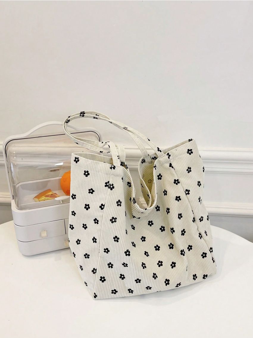 Small Floral Graphic Shopper Bag Preppy
