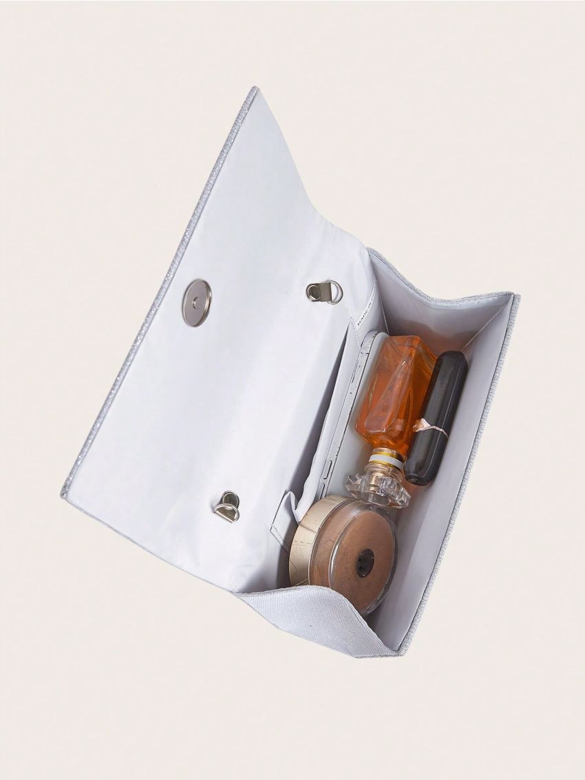 Mini Square Bag Rhinestone Decor Top Handle Chain Strap