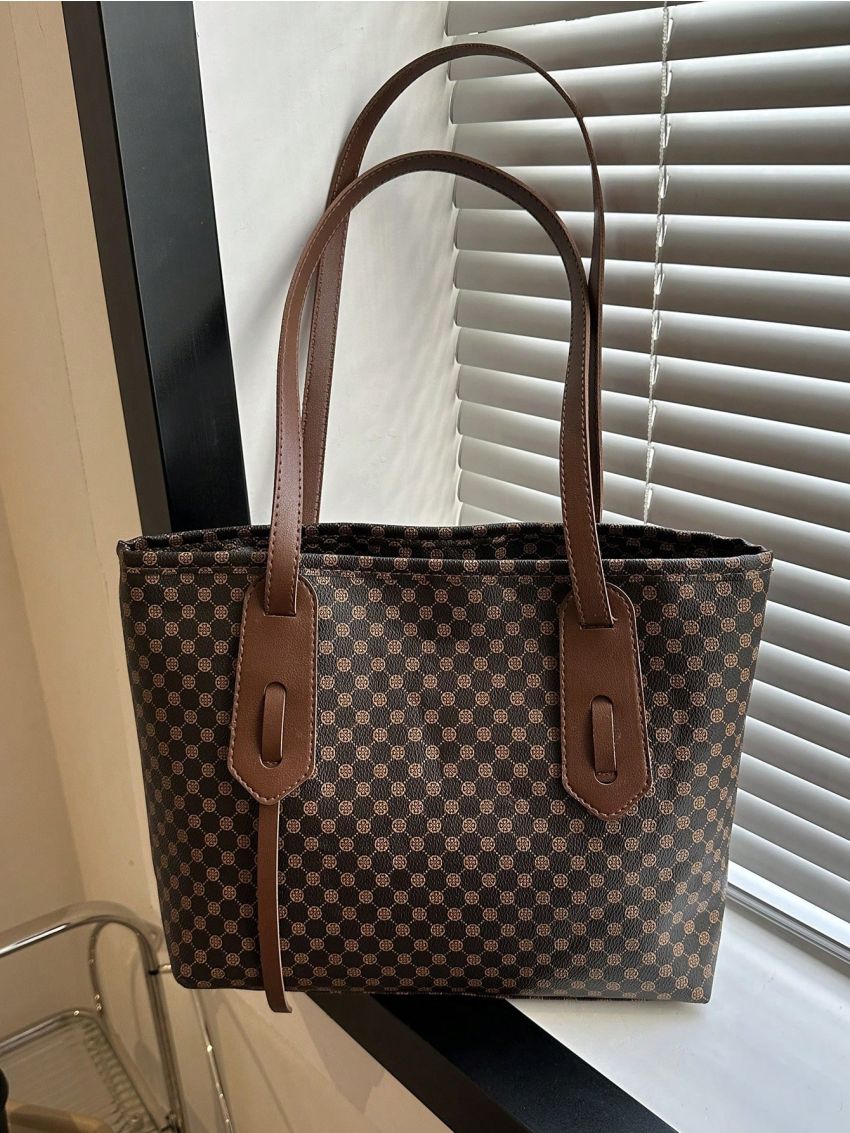 Small Geometric Pattern Shoulder Tote Bag Elegant