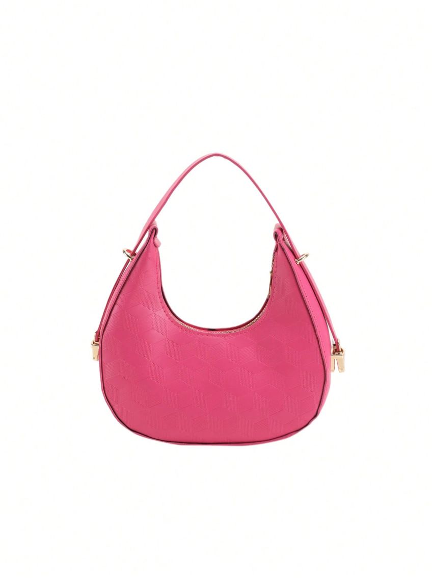 Small Hobo Bag Embossed Detail Neon Yellow Funky