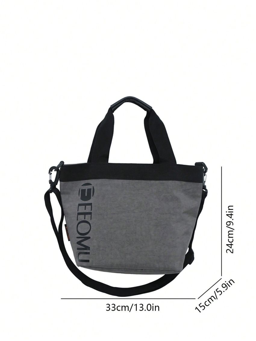 Fashion All-Match Casual Shoulder Crossbody Canvas Letter Print Portable Tote Bag
