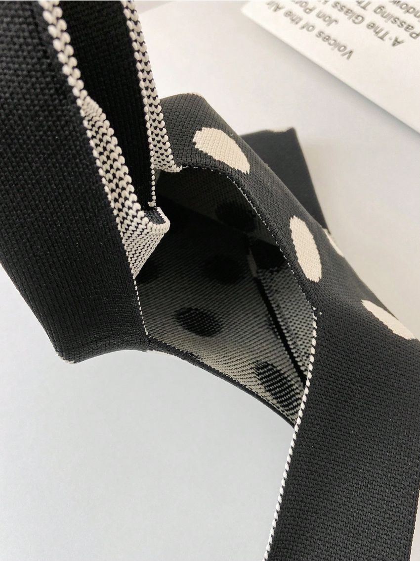 Mini Polka Dot Crochet Bag Double Handle