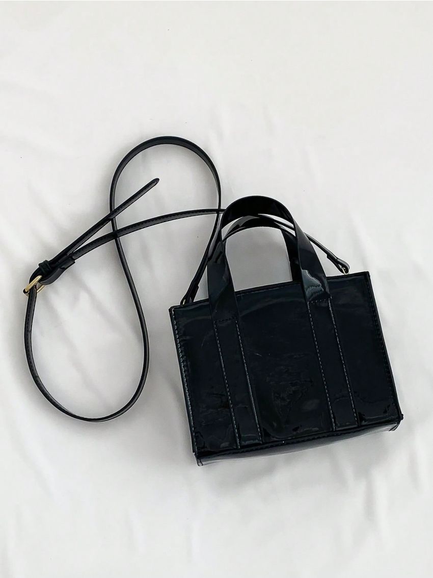 Mini Letter Print Women Portable Square Bag Suitable For Beach Work Travel