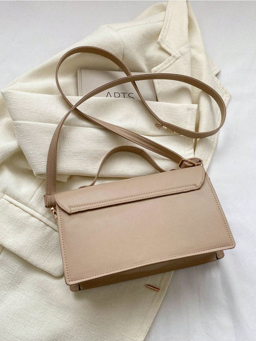 Metal Decor Flap Square Bag Small Top Handle