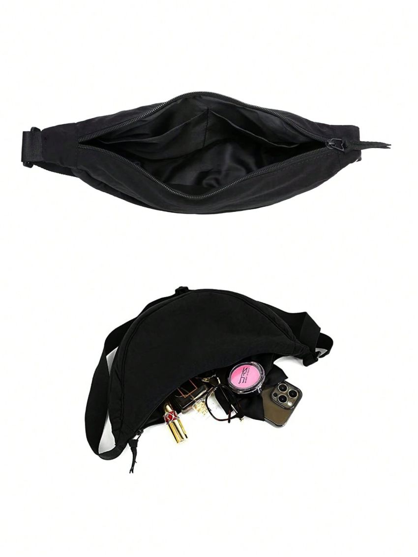 Small Sling Crossbody Bag Nylon Crescent Bag Lightweight Shoulder Bag For Women Men