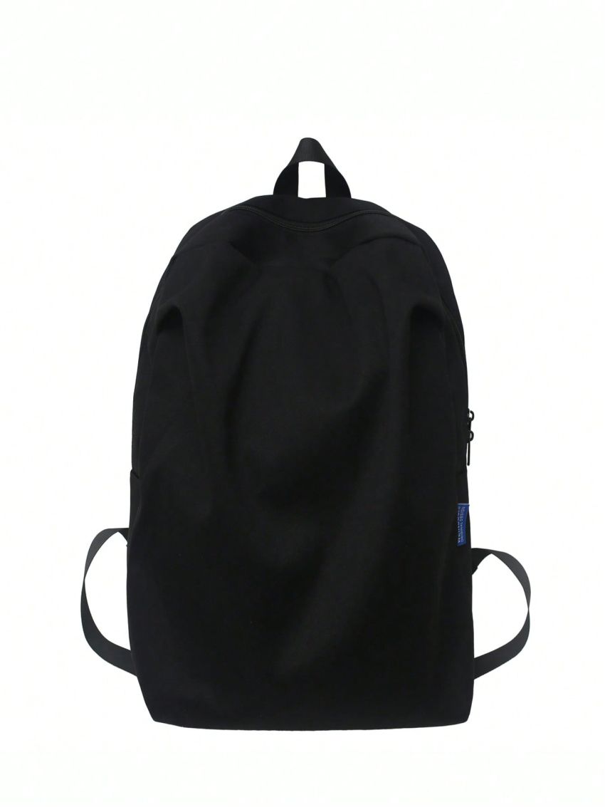 Black Minimalist Casual Daypack Adjustable Strap For Daily