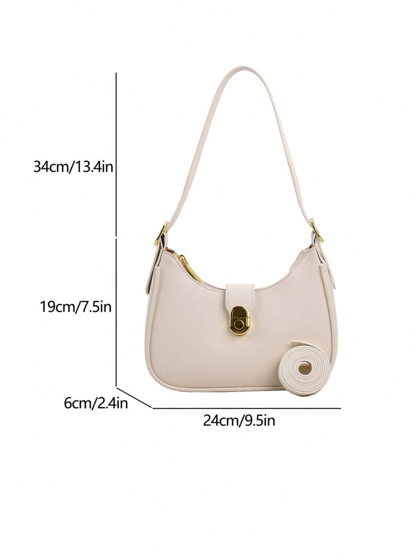 Small Hobo Bag Metal Lock Elegant