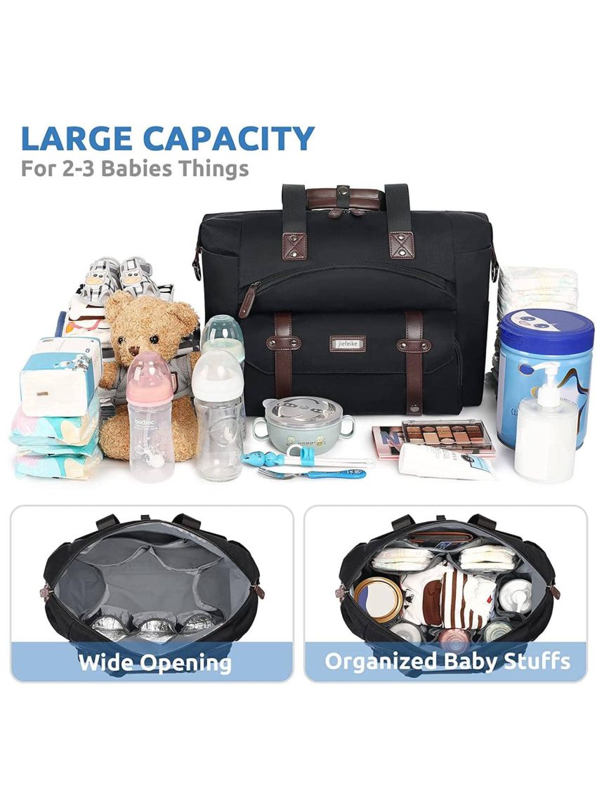 Diaper Bag Tote,Portable Baby Bag with Changing Pad,Anti-Theft Insulated Pocket,Shoulder Tote for Dad Mom Boys Girls,Extra Large Diaper Bags for Overnight Weekend Travel Hospital