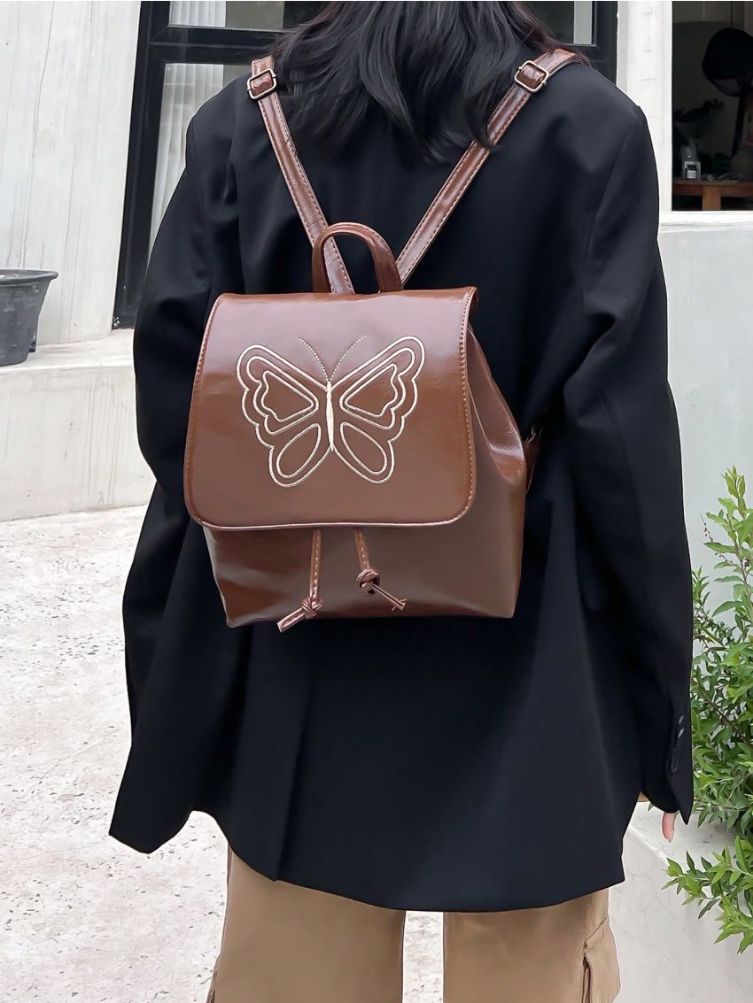 Butterfly Pattern Design Women's Flap Backpack