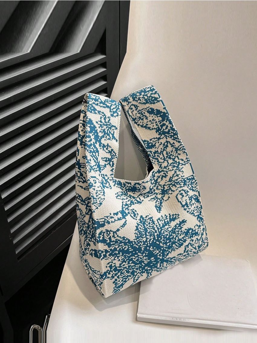 Mini Crochet Bag Two Tone Tree Graphic Vacation