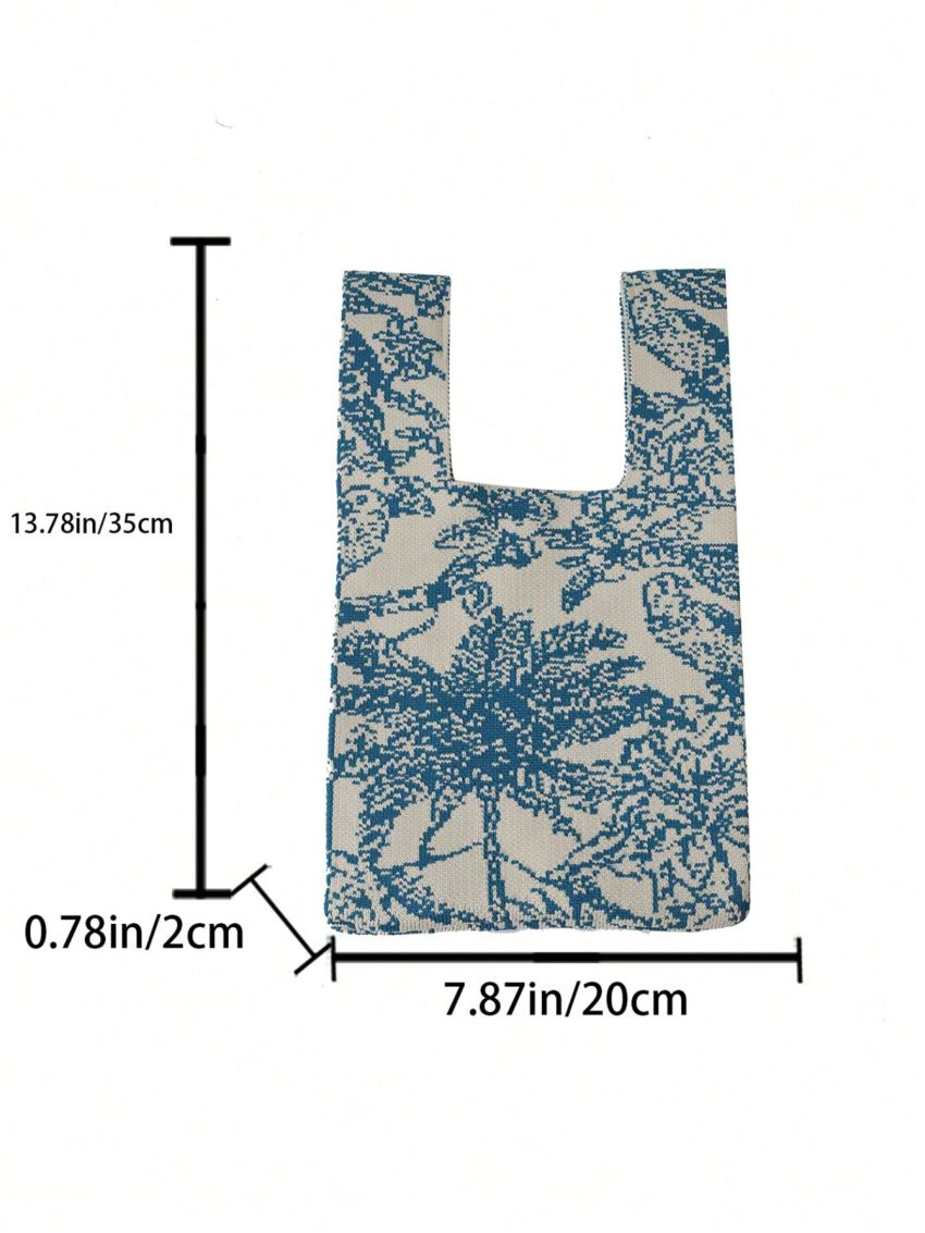 Mini Crochet Bag Two Tone Tree Graphic Vacation