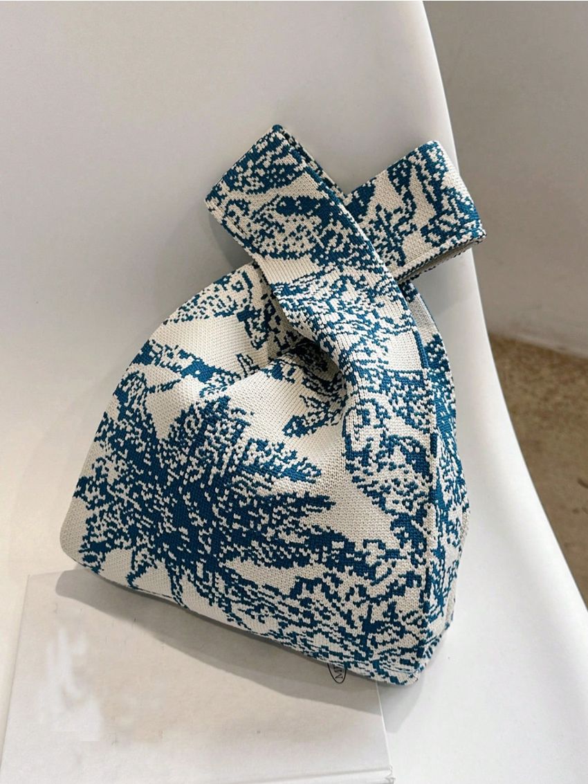 Mini Crochet Bag Two Tone Tree Graphic Vacation