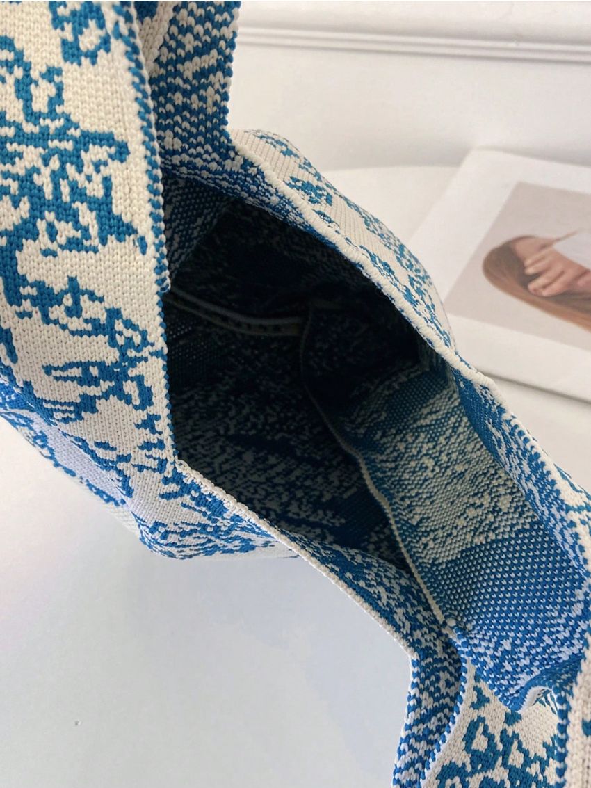 Mini Crochet Bag Two Tone Tree Graphic Vacation