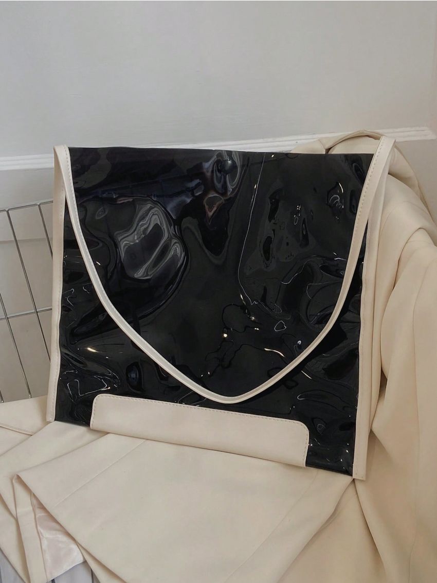 Fashion Casual All-Match Transparent Large-Capacity PVC Shoulder Tote Bag