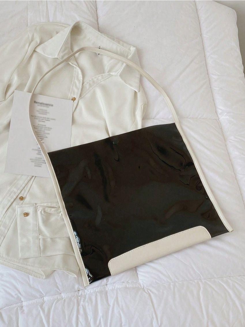 Fashion Casual All-Match Transparent Large-Capacity PVC Shoulder Tote Bag