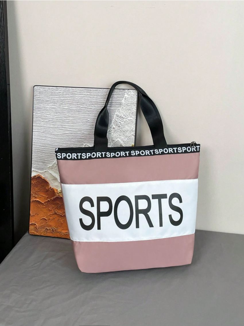 Large-Capacity Letter Graphic Ladies Bag For Shopping & Going Out