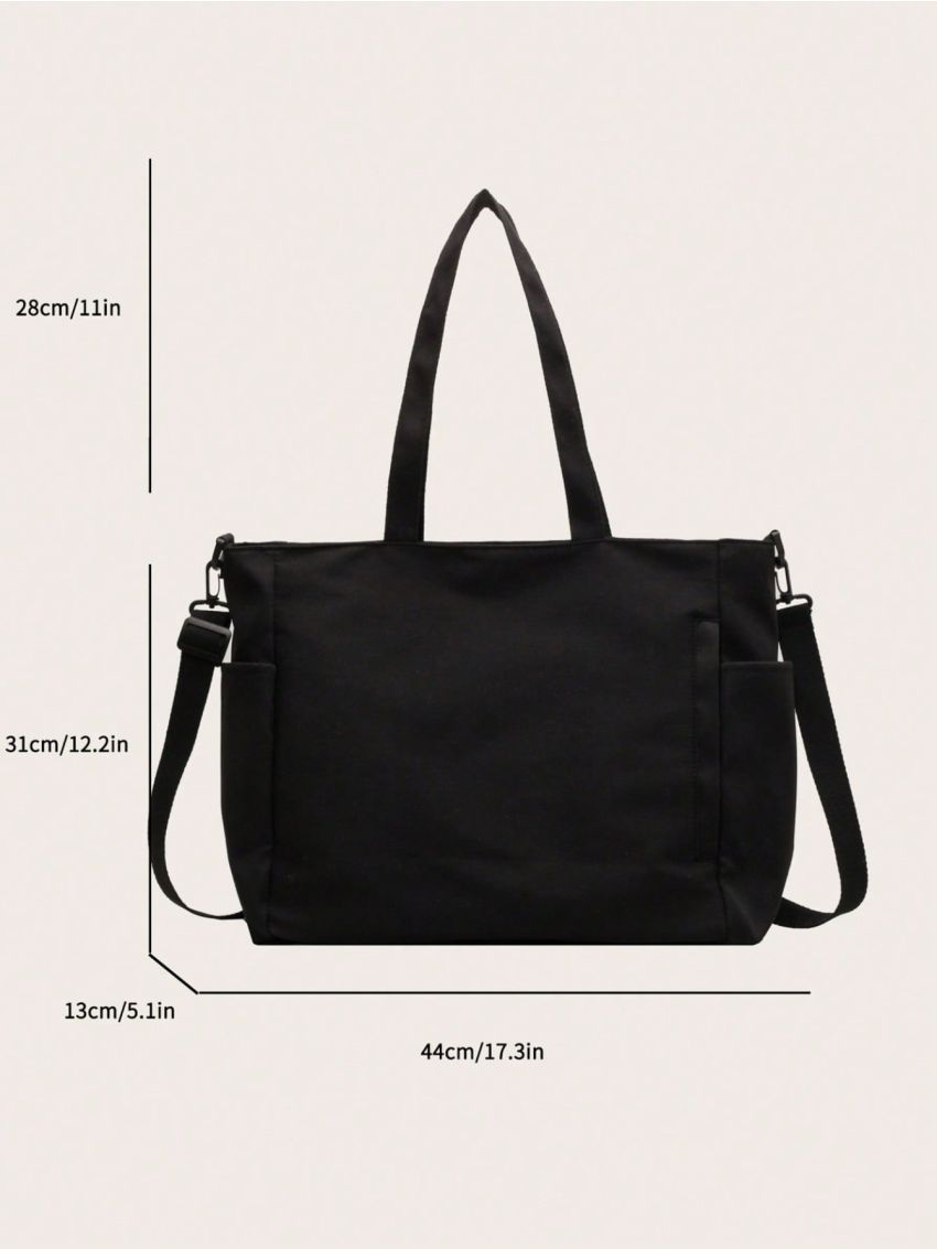 Fashion Versatile One Shoulder Messenger Large Capacity Solid Color Shoulder Tote Bag