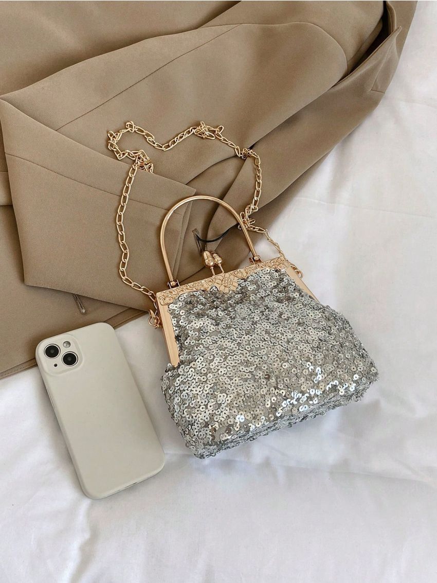 Ladies Dinner Bag Handheld Bag Ladies Sparkling Party Handheld Bag Wedding Bag, Perfect Bride Purse For Wedding, Prom & Party Events
