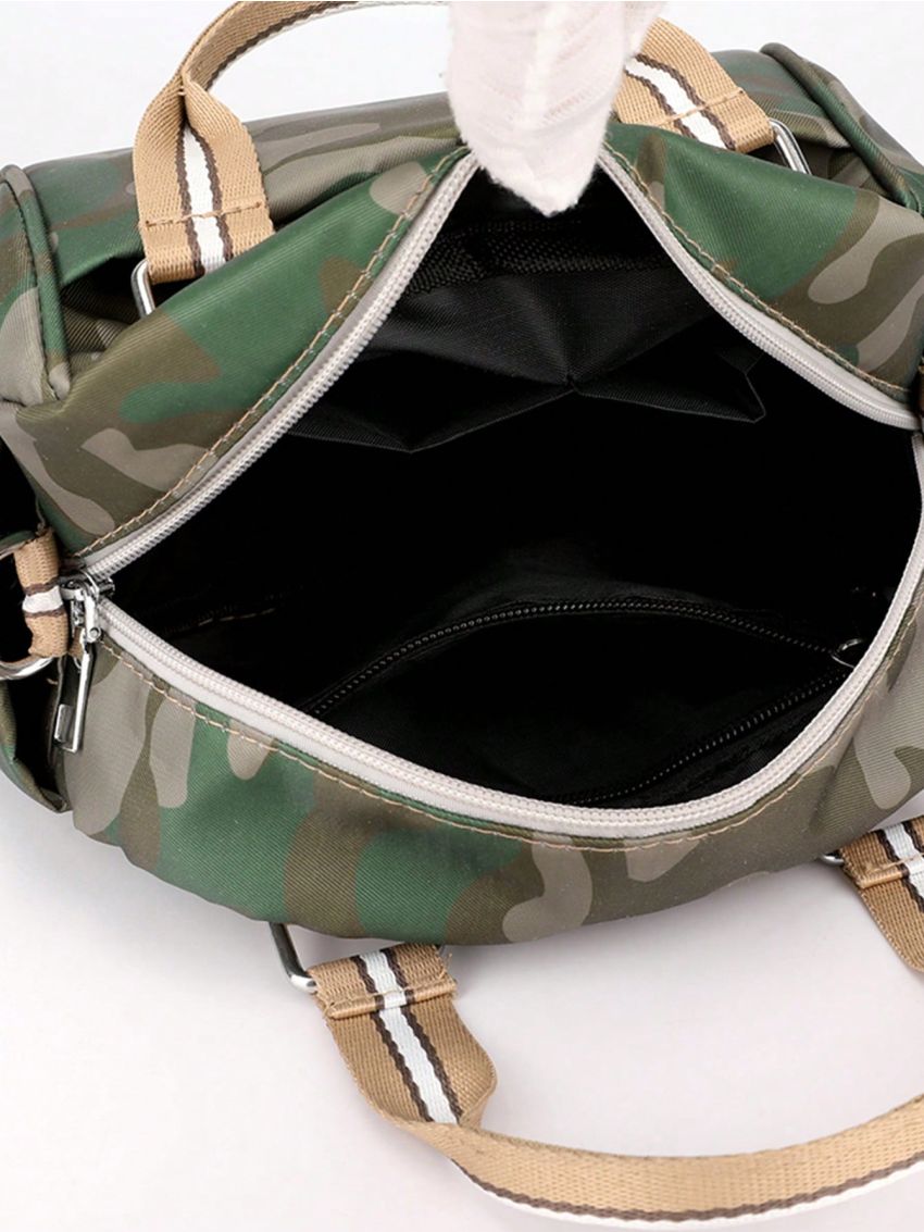 Camo Print Satchel Bag Double Handle