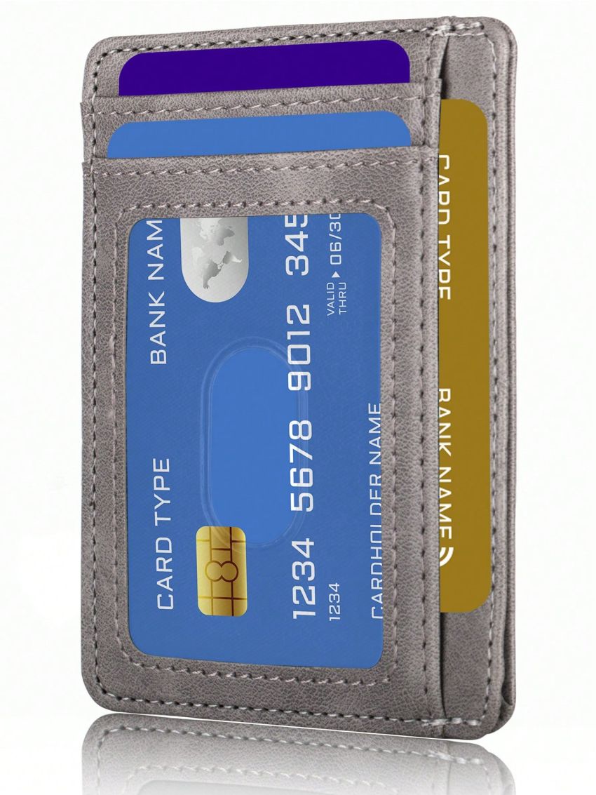 Travel Minimalist Slim Front Pocket Wallet, Rfid Blocking Credit Card Holder