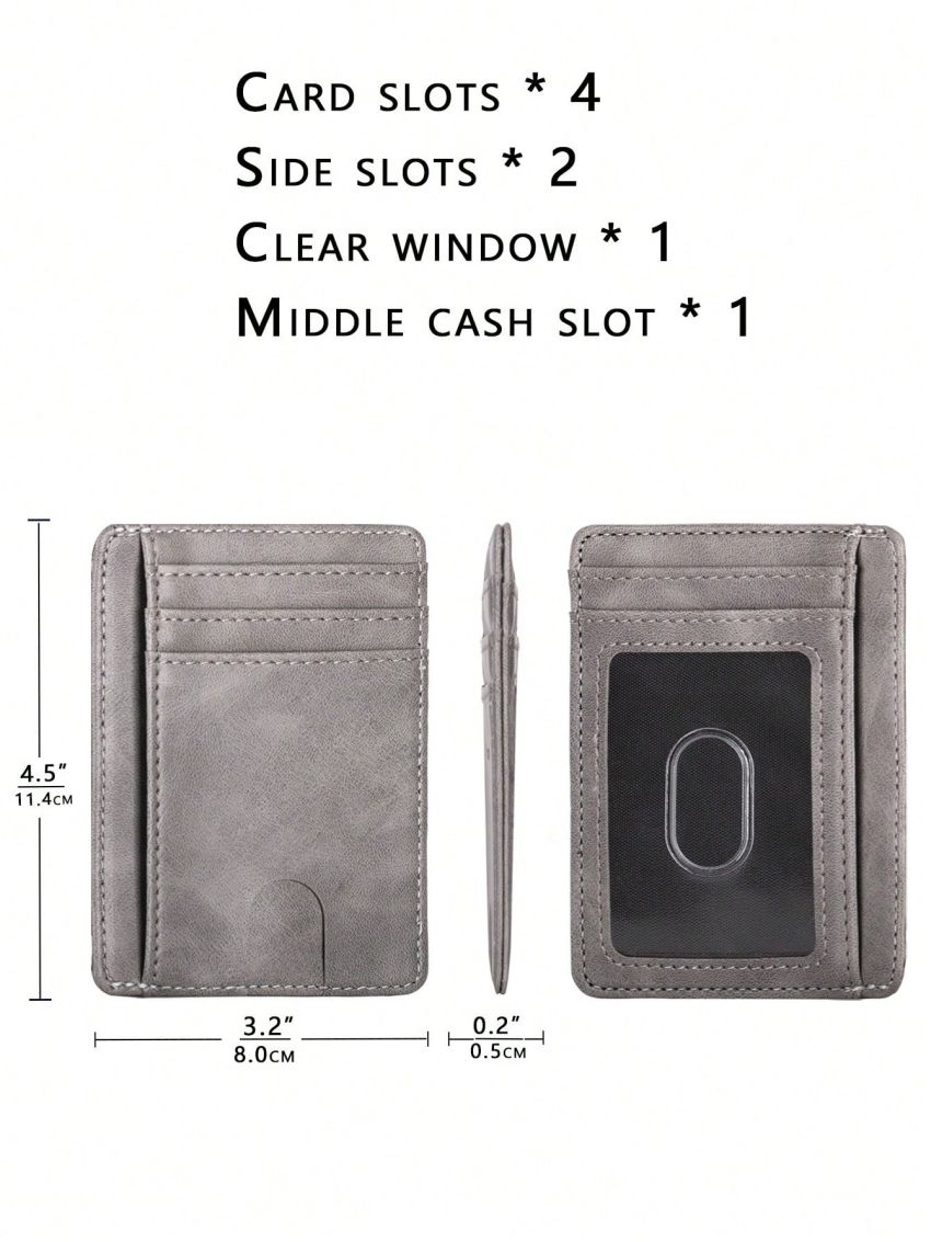 Travel Minimalist Slim Front Pocket Wallet, Rfid Blocking Credit Card Holder