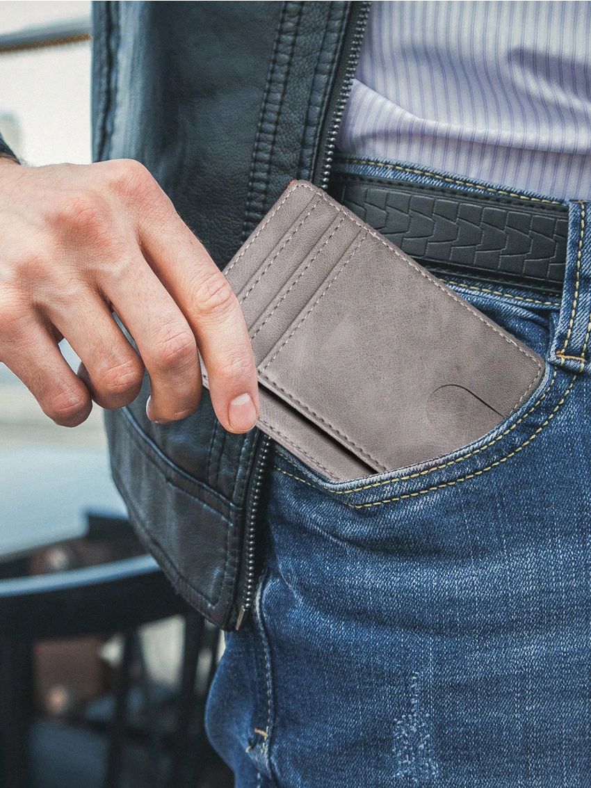 Travel Minimalist Slim Front Pocket Wallet, Rfid Blocking Credit Card Holder