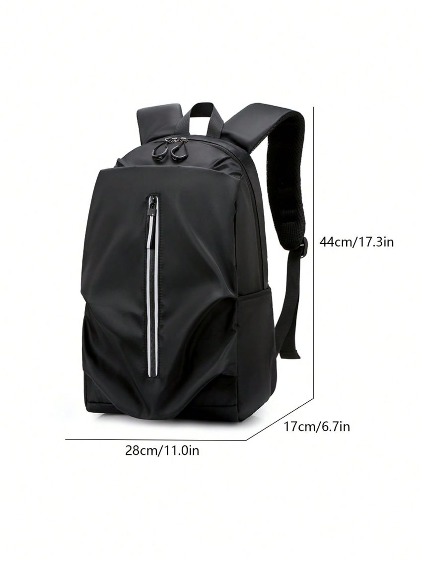 Men Zip Front Casual Daypack USB Charging Port Design