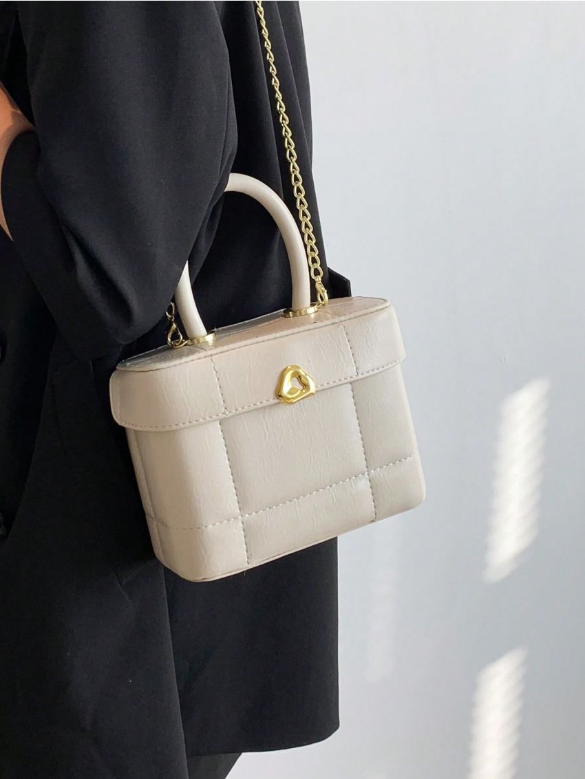 Mini Metal Decor Bucket Bag Quilted