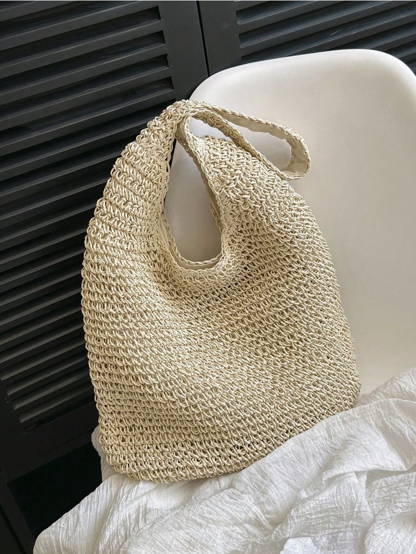 Minimalist Straw Bag Vacation Style