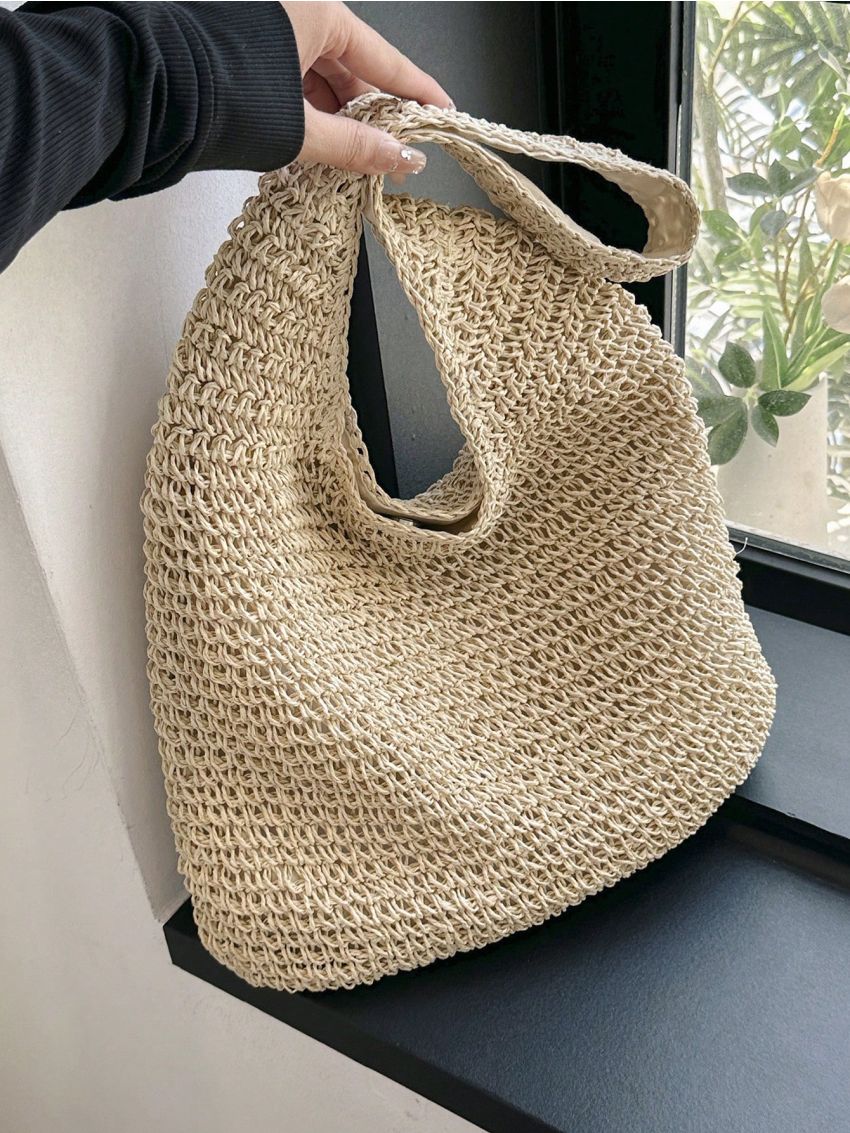 Minimalist Straw Bag Vacation Style