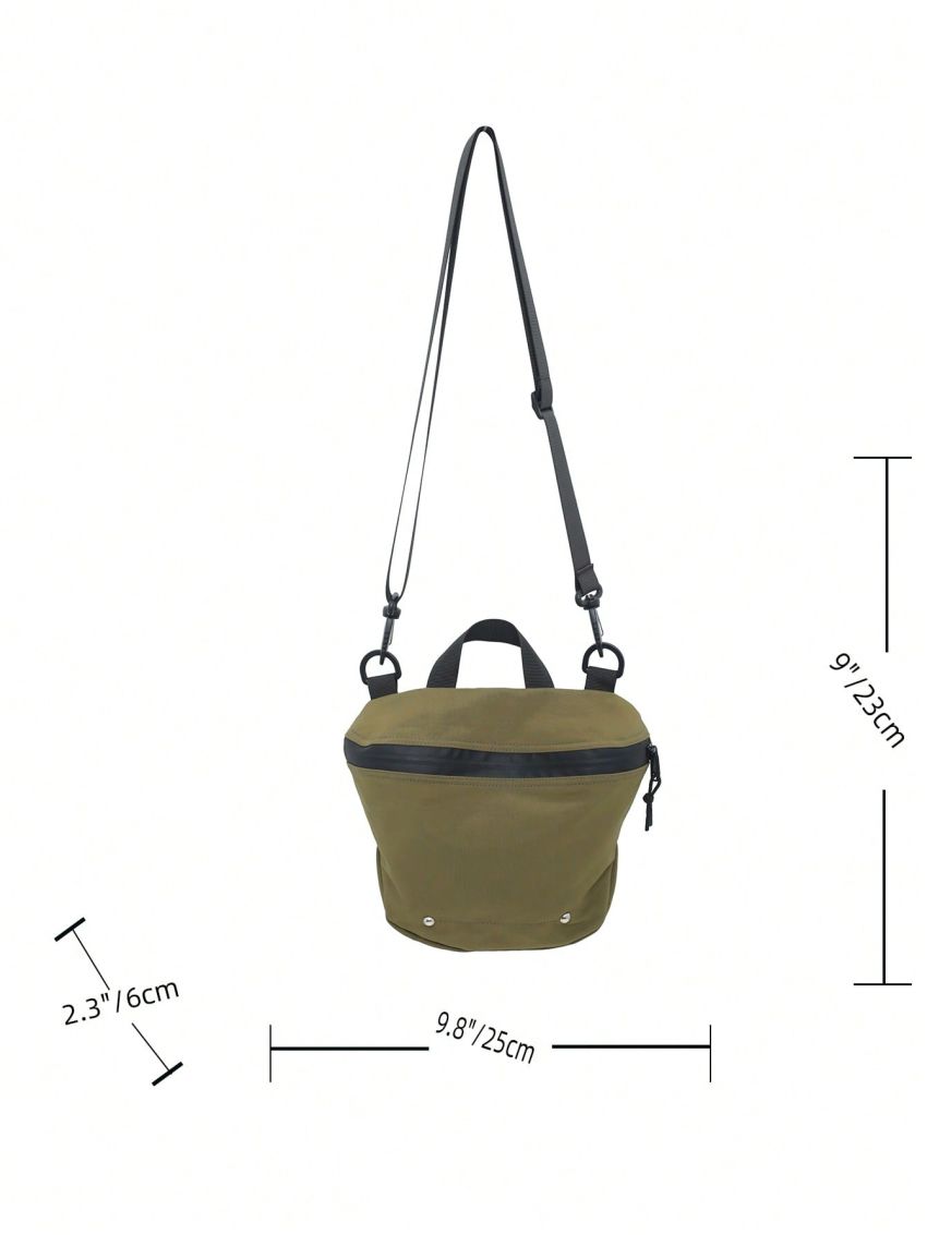 Minimalist Satchel Bag Green Top Handle