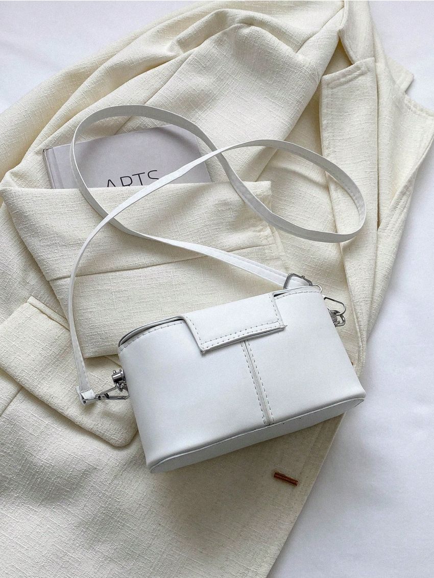 Mini Square Bag Chain Decor Flap Black