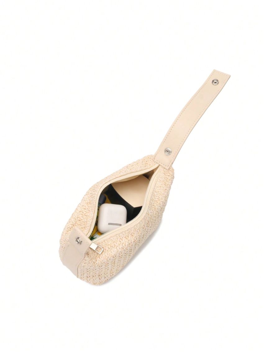 Mini Minimalist Straw Bag Top Handle Vacation