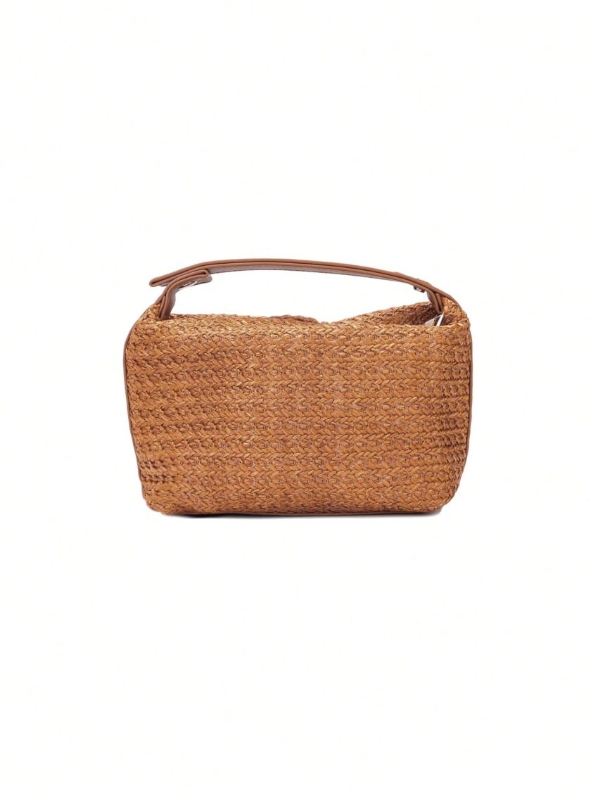 Mini Minimalist Straw Bag Top Handle Vacation
