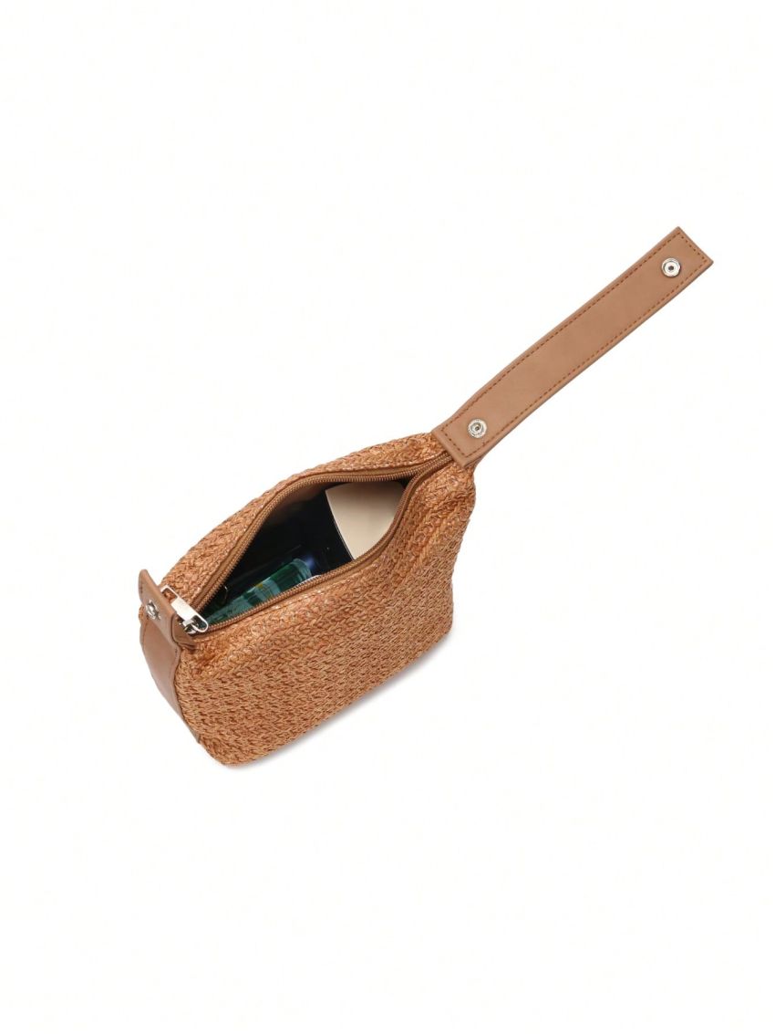 Mini Minimalist Straw Bag Top Handle Vacation