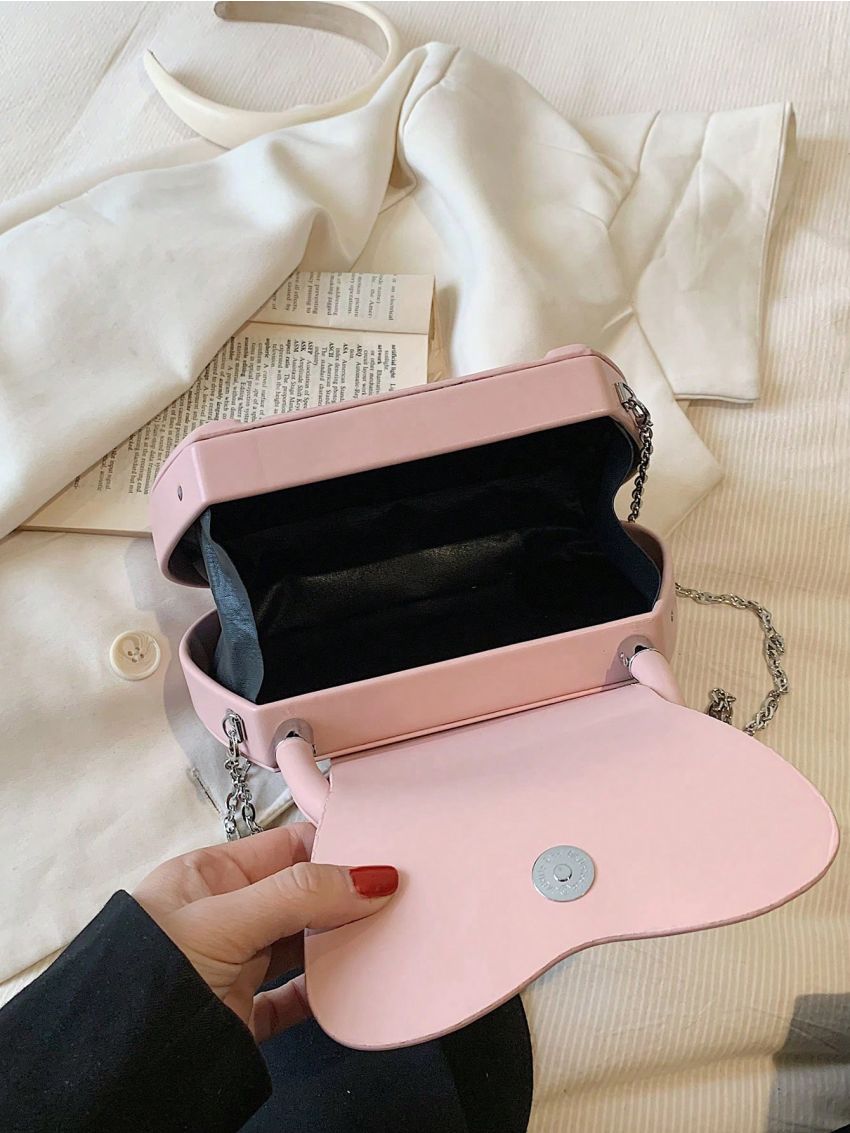 Fashionable Novelty Bag Solid Color Flap Top Handle