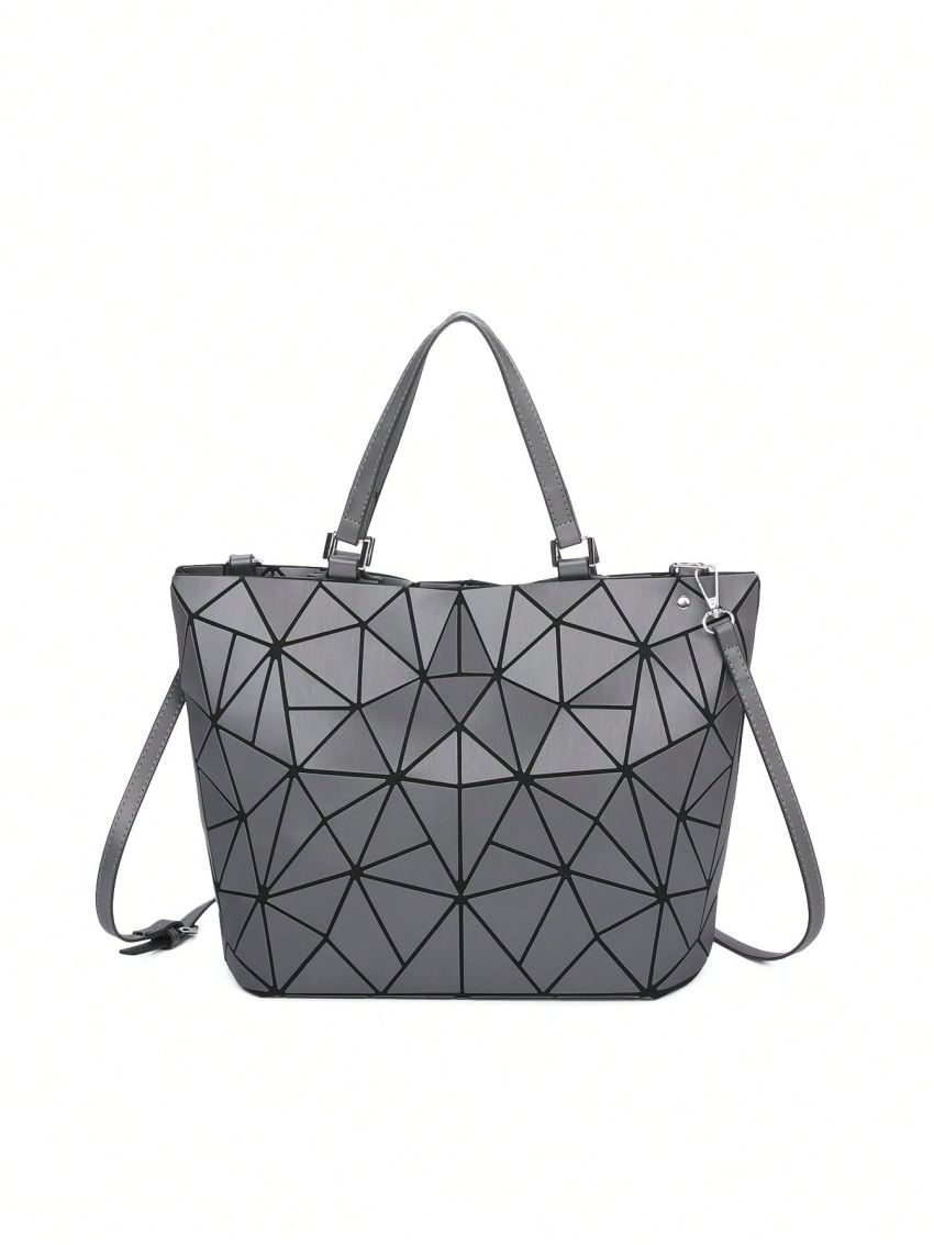 Zipper Shoulder Tote Bag Fashionable PU Graphic Adjustable Strap