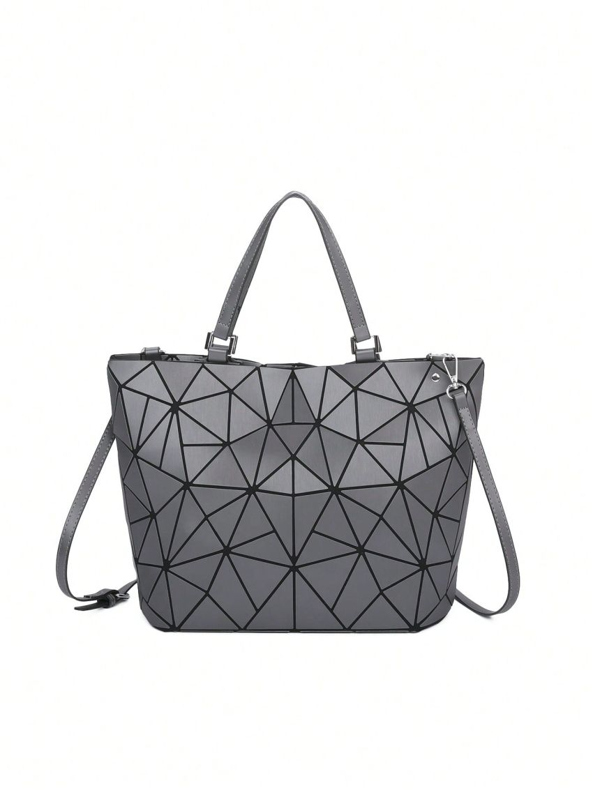 Zipper Shoulder Tote Bag Fashionable PU Graphic Adjustable Strap