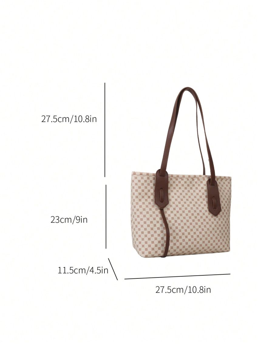 Elegant Square Bag Clover Pattern Zipper PU