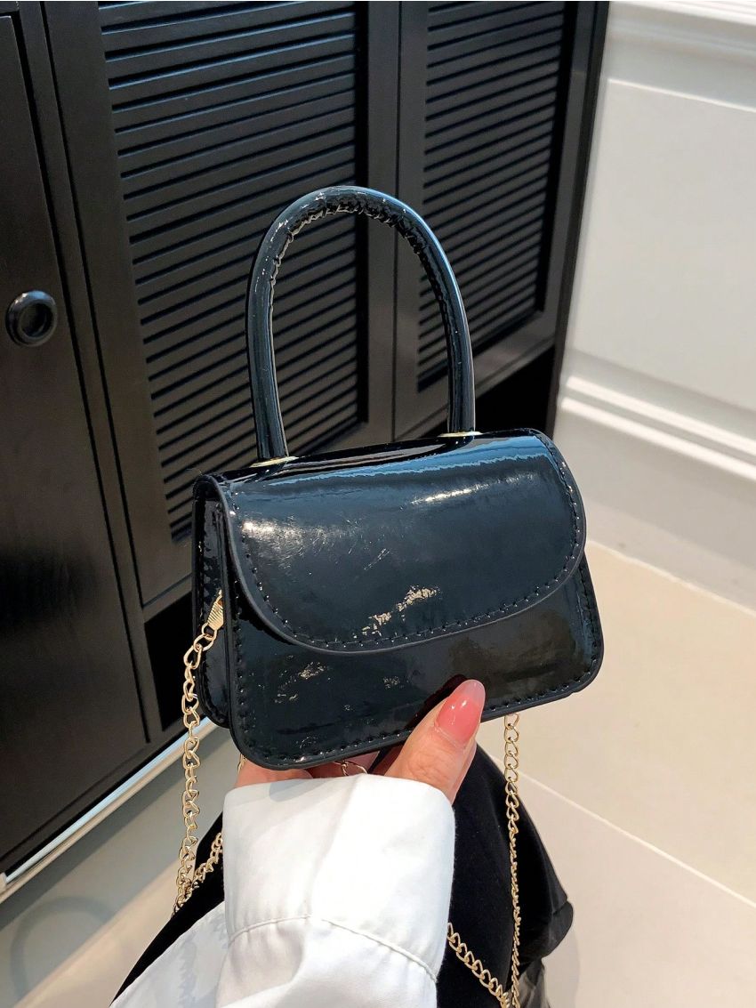 Mini Square Bag Flap PU Chain Strap Elegant