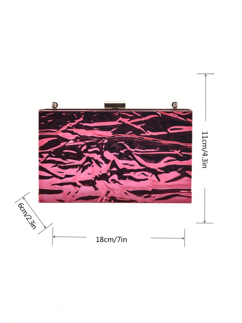 Mini Metallic Pattern Box Bag Chain Strap Funky